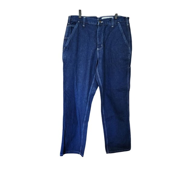 Carhartt Mens Carpenter Blue Denim Dungaree Fit Jeans Size 34x32 NWT - Picture 1 of 5